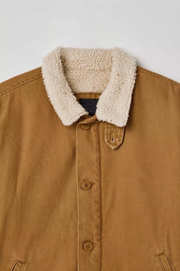 Men's textured wool-lined canvas jacket