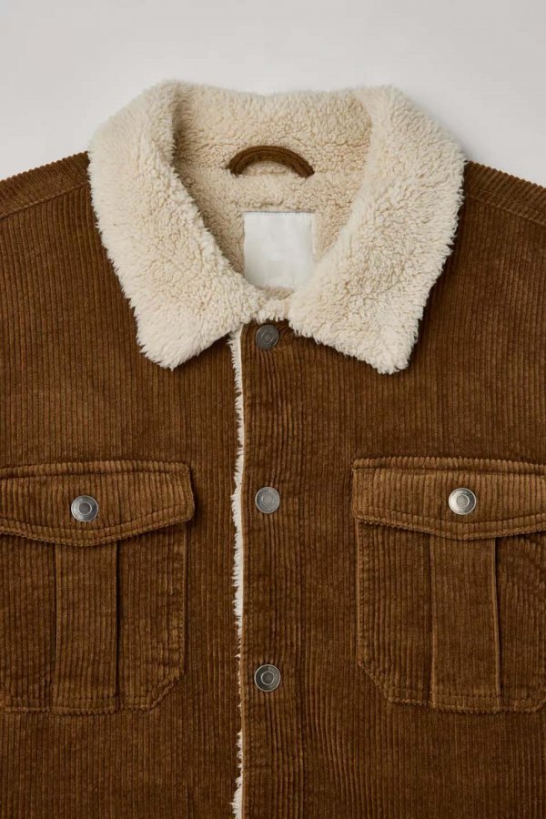 Men's Plush Fleece Lined Cotton Rope Jacket