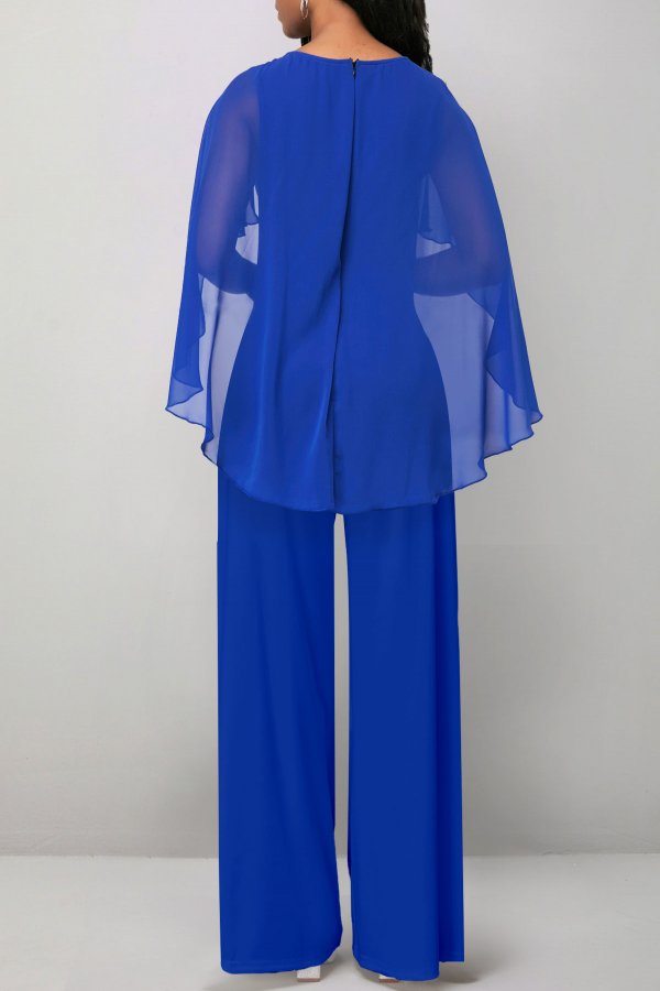 Asymmetry Royal Blue Long Scoop Neck Jumpsuit