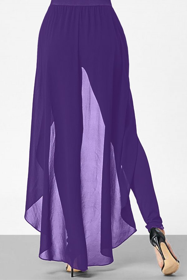 Cold Shoulder Purple Short Sleeve Jumpsuit