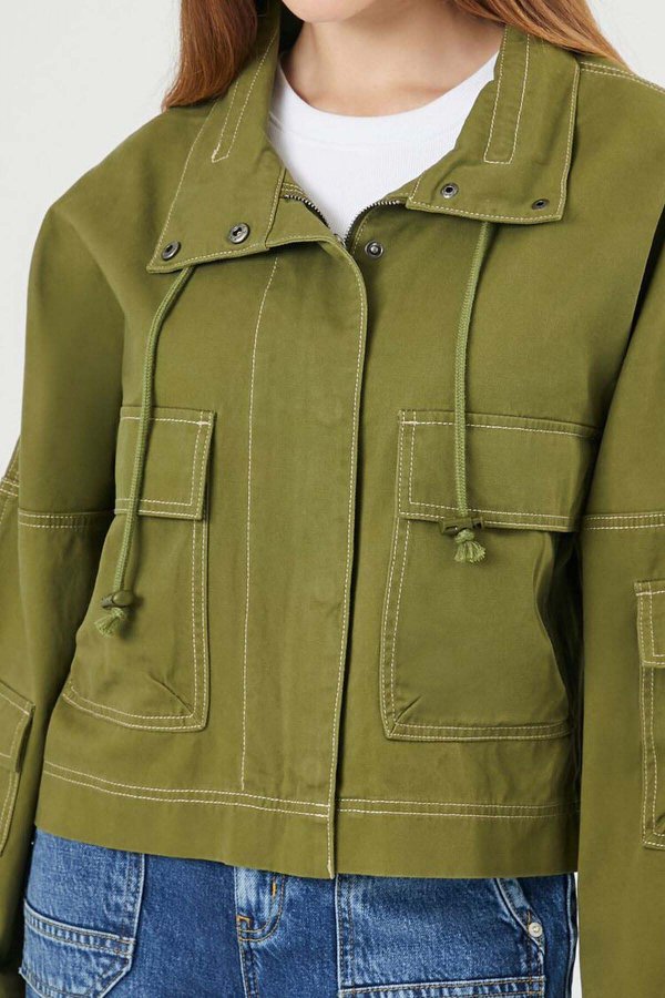 Women's pure cotton work pocket twill jacket